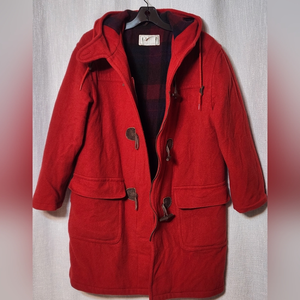 L.L. Bean Red Pea Coat